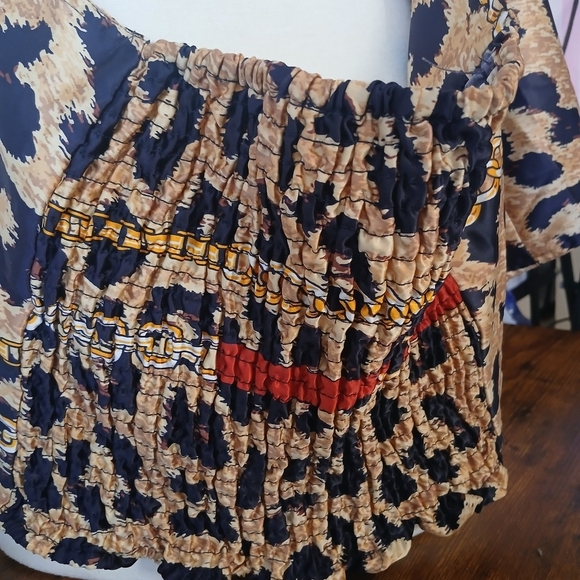 Ashley Stewart Animal Print Top with Chain Detail Size 4x - Picture 4 of 5